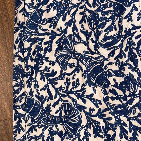 NEW Lilly Pulitzer Beach Palazzo Linen Pant Oyster Bay Blue White Sz XS - Picture 4 of 12